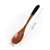 Cuchara creativa de madera para amantes al por mayor 19.5*3.5cm Cuchara de madera con mango curvado japonés cuchara para el hogar cuchara vajilla