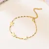 Pulsera Súper Popular, Suave y Dulce, con Fragmentos Dorados, Corazones, Mariposas, Estrellas y Flores Pequeñas, Versátil y de Color Duradero, Pulsera Fina Básica