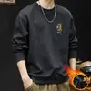 Moletom de Fleece Pesado de Marca Tendência para Homens, Estilo Primavera e Outono, Gola Redonda, Roupa Masculina, Novo Manga Longa Outono 2025, Tamanho Grande