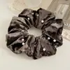 Goma de Pelo Grande de Terciopelo con Perlas Coreana Otoño Invierno para Mujer Retro Atadura para el Cabello en la Parte Posterior de la Cabeza Atadura para Cola de Caballo Accesorios para el Cabello Flor para el Cabello