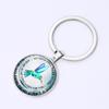 Criativo Retro Yin Yang Tai Chi Chaveiro Teia de Aranha Tempo Gem Libélula Chaveiro Pingente