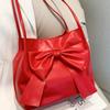 Nueva Moda Estilo Japonés Hermosa Moda Estilo Occidental Simple Portátil Bolso de Axila Gran Capacidad Lazo Bolso Tote para Mujeres