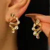 Pendientes Irregulares Exagerados Estilo Europeo y Americano para Mujer, Pendientes Únicos en Forma de Abanico, Accesorios para Orejas Geométricos Circulares de Moda