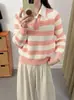 2026 Novo Suéter Casual Preguiçoso de Tricô Estilo Japonês e Coreano para Mulheres, Blusa de Tricô Solta e Confortável Moda Primavera com Mangas Longas