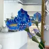 Rama Corta Iris de Dos Cabezas Alice Eva Tacto Real Flor Artificial Estilo Natural Color Óleo Flor Artificial Decoración del Hogar