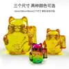 Atacado de Fábrica Ornamento Gato da Sorte de Vidro para Balcão de Loja, Ornamento Gato da Sorte de Cristal com Base Giratória