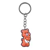 Colgante de llave de oso arcoíris al por mayor del fabricante hecho de material de goma suave de PVC, llavero grabado DIY accesorio pequeño de alta gama