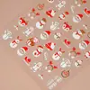 Redanco5D Embutido Ins Popular Adesivos de Nail Art Quente Prata e Ouro Boneco de Neve de Natal Adesivos Estéreo para Unhas He1542
