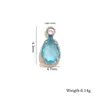 Colgante de gota de agua de acero inoxidable con diamantes, chapado en oro de 18 quilates con piedra de cristal de color en forma de corazón, colgante accesorio para joyería DIY