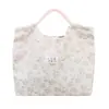 Bolsa de Lona Floral de Alto Valor Nova Outono 2026 Bolsa Tote de Grande Capacidade Bolsa de Ombro com Cordão Bolsa Casual Ins