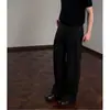 Estilo Old Money: pantalones casuales de lino, unisex, colección ligera de verano, pantalones largos ligeramente acampanados de pierna ancha, de cintura alta, pantalones de traje de pierna recta