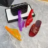 Zapatillas de baño de cristal de moda para mujer, zapatos de gelatina, zapatos versátiles para interior del hogar, antideslizantes, resistentes al olor, resistentes al desgaste, zapatillas para mujer
