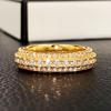 Anillo Popular de Caoshi Ebay Exagerado Lujo Anillo Unisex Chapado en Oro Blanco Incrustado Circonita Joyería