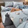 Nuevo juego de cuatro piezas de gasa de doble capa, funda de edredón amigable con la piel, juego de tres piezas para dormitorio de estudiante, funda de almohada y sábana para el hogar
