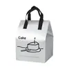 Bolsa aislante plateada desechable para pastel de cumpleaños para llevar, especial para hornear postres, bolsa de mano para caja de pastel de 6/8/12 pulgadas
