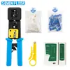 Herramienta de crimpado de siete pisos para RJ45 CAT6, Kit de crimpadora Ethernet de alta resistencia, Pelacables y cortador para reparación de redes