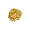 Broche de Rosa Dourado Liso Estilo Corte Retro Verão Simples Leve Luxo Fecho de Alfinete para Roupas Sensação de Alto Padrão Mulher