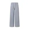 25Nuevo/Tejido Grueso Gris Claro Versión Estrecha Pantalones Casuales de Punto Suave para Queso