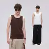 Verano Nuevo de Moda Chaleco Holgado de Moda Estilo Americano para Hombre Casual Retro Marca de Moda Color Sólido Top Diario