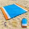 Nueva Esterilla de Playa Cosida Multicolor, Manta de Picnic Impermeable a Prueba de Humedad de Poliéster 210T, Esterilla de Suelo de Bolsillo Resistente a la Arena, Esterilla Portátil para Exteriores