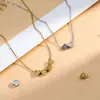 Novo colar em forma de coração transfronteiriço, colar com pingente de aço inoxidável com nomes em letras inglesas, gargantilha para melhor amiga, presente de aniversário