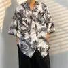 Camisa Floral Retro Havaiana para Homens, Manga Curta, Moderna, Caimento Solto, Estilosa, Descolada, Camisa de Praia para Férias na Tailândia em Casal
