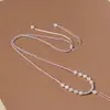 Polvo de Raíz de Loto Jade Hetian Estilo Chino Colgante Tejido a Mano Cordón para Colgar en el Cuello Cuerda de Collar Fina de Alta Gama