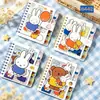 Caderno de Espiral Classificação Coelho Miffy Desenho Animado A7 Caderno de Folhas Soltas com Velcro Planejador Estudantil