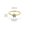 Anel de Birthstone Estrela Zircônia Popular de Luxo Leve Europeu e Americano Aço Inoxidável Banhado a Ouro 18K Anel Feminino