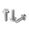 Parafusos de Flange Sextavados Externos Ampliados 304 com Dentes Gb5789 Parafusos de Flange Sextavados Externos de Aço Inoxidável M4~M16