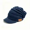 Gorro de Punto Nuevo de Invierno para Hombre, Forrado de Felpa, Engrosado, Cálido Gorro sin Visera, Protector de Orejas a Prueba de Frío para Estudiantes y Ciclismo, Moderno
