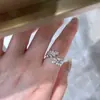 Anel de Pena de Espiga de Trigo Full Diamond Cintilante Estilo Coreano Cool e Delicado Moda de Luxo Leve Design de Nicho Anel para Dedo Indicador Feminino