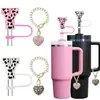 (2 + 2) Tampa de Canudo Leopardo para Copo Stanley de 30 e 40oz Acessórios para Copo de Vidro
