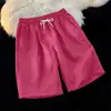 Shorts Masculino de Verão 2026 Novo Estilo Liso, Tamanho Grande, Casual Versátil para Casal, Cor Doce Multicolorido, Estilo Hong Kong Solto Comprimento do Joelho