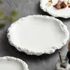 Plato Base con Patrón de Roca de Fábrica, Plato Cerámico Plano para Uso Doméstico, Nuevo Modelo 2026, Vajilla de Hotel, Plato de Presentación Estilo Ins