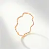 Anillo de Onda Ultrafina de Nicho, Anillo de Articulación con Textura de Cáñamo, Anillo de Acero de Titanio Cielo Estrellado Hielo Triturado Chapado en Oro de 18 Quilates