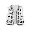 Roupas femininas europeias e americanas transfronteiriças, item mais vendido da ZA no AliExpress: colete aberto versátil, estilo étnico, bordado, sem mangas