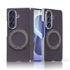Adecuado para Samsung Z Fold8 Ultra, funda de teléfono de carga inalámbrica magnética, funda de cuero con soporte de anillo giratorio de 360 grados