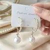 Pendientes de perla geométrica con pasador de plata 925 para mujer, aretes de moda, borla, pendiente de alto nivel, temperamento, pendientes vintage, venta al por mayor