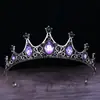 Coroa de Noiva Tiara Liga de Metal Incrustada com Strass e Cristais Acessórios para Vestido de Casamento Acessórios de Cabelo para Aniversário Joias Faixa para Cabeça Estilo Retrô