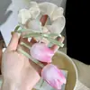 Elástico de Cabelo de Tulipa Suave e Doce para Mulheres, Elástico de Cabelo para Coque com Design Único, Acessório de Cabelo Estilo Coreano