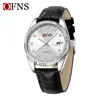 Reloj de Pulsera de Cuarzo OFNS de Moda con Esfera Grande para Hombre de Negocios con Calendario, Reloj Casual Simple para Mujer Luminoso Impermeable