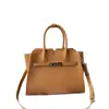 Bolso de Lujo Togo de Piel de Vaca de Primera Capa para Mujer, Bolso Grande Simple con Forma de Concha, Bolso Platinum J Wing