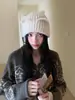 Gorro divertido y lindo con orejas de gato, grueso y cálido para el invierno, gorro de punto a rayas, perfecto para sesiones de fotos y como cobertura para la cabeza a prueba de viento