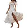 Nuevo Vestido Floral de Primavera 2022 Amazon Europeo y Americano para Mujer con Cuello Cuadrado, Mangas Abullonadas, Cordones, Estilo Commuter, Sexy