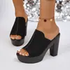 Sandalias Casuales de Punta Abierta Talla Grande 2026 Verano Nuevo Estilo de Moda Europeo y Americano con Suela Gruesa y Tacón Alto