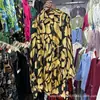 Moda Femenina Europea y Americana 2025 Camisa Estampada de Manga Larga Estilo Ins Moderna de Longitud Media Top de Diseñador