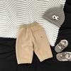 Pantalones para niños y niñas con forro polar, nuevo estilo de invierno, forro polar integrado para niños pequeños, pantalones casuales cálidos gruesos bordados para bebé