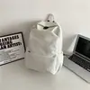 Mochila de Hombro Doble de Color Sólido de Gran Capacidad Estilo Coreano para Mujer Mochila Versátil Simple Mochila para Escuela Secundaria de Hombre Mochila de Doble Hombro para Estudiante Universitario Impermeable