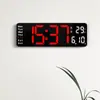 Reloj de Sala de Estar Simple de Doble Propósito de 13 pulgadas con Fuente Grande, Reloj Electrónico con Múltiples Configuraciones de Alarma, Temperatura y Día de la Semana en la Misma Pantalla 6629